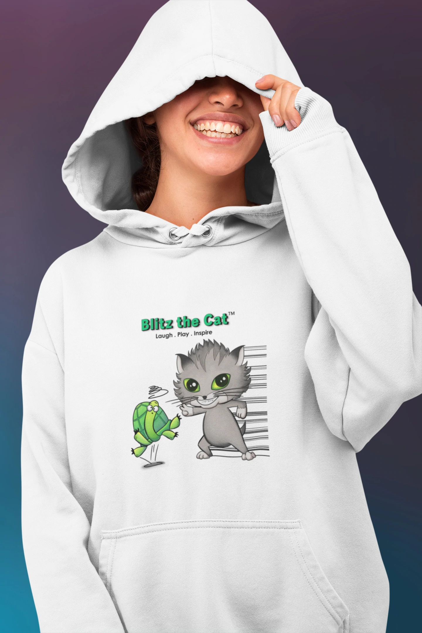 Blitzin' Blitz the Cat™ – Unisex Heavy Blend Hooded